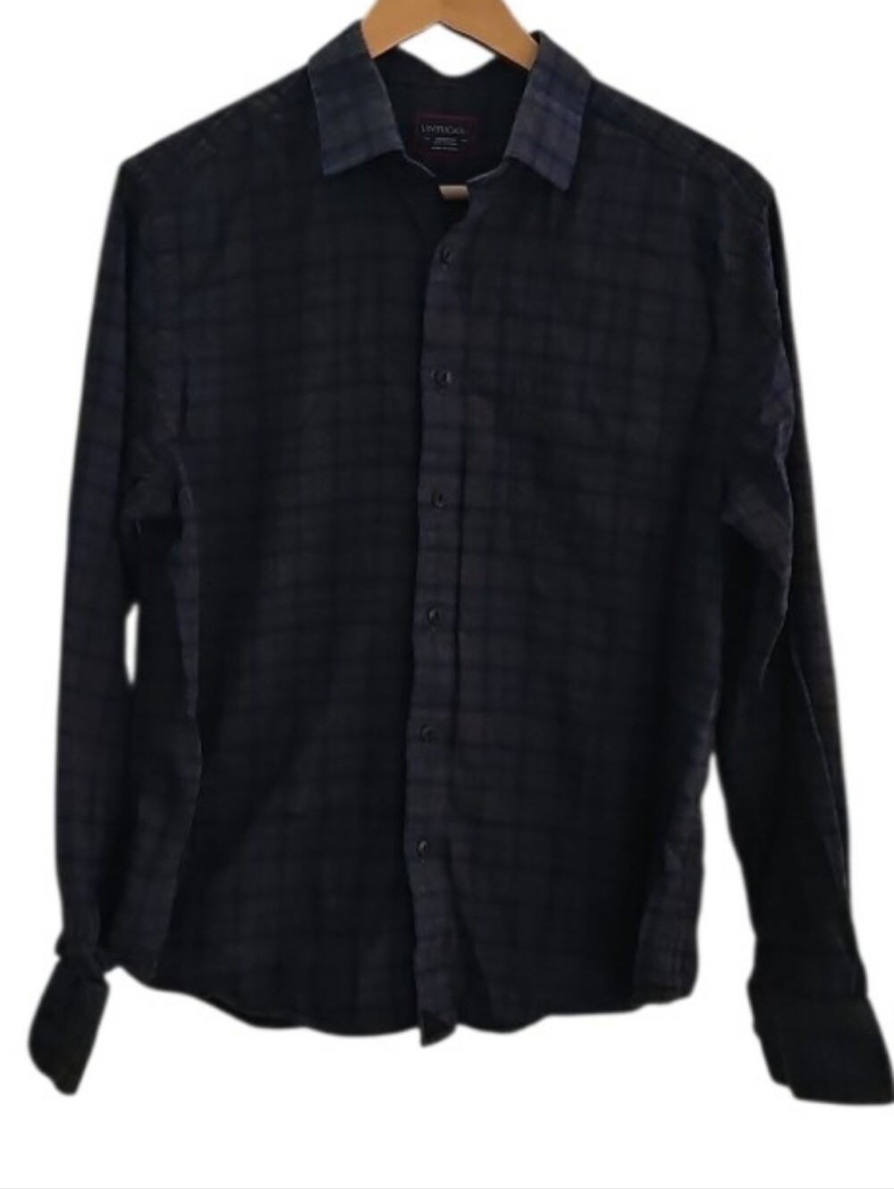 UNTUCKit 100% Cotton Plaid Button Down Shirt Men Medium Blue Green Untucked Fit